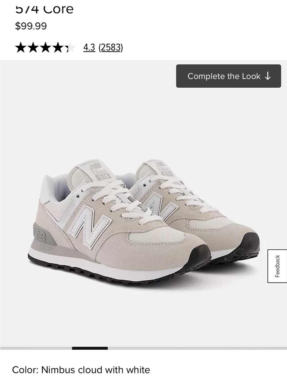 New Balance 574 Sneakers - Nimbus Cloud & White